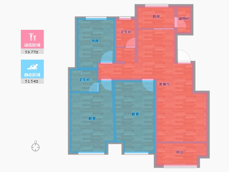 河南省-鹤壁市-尚城公馆-99.01-户型库-动静分区