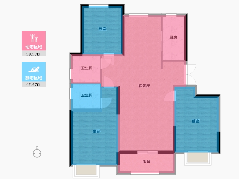 河北省-邢台市-天地领峯-101.31-户型库-动静分区