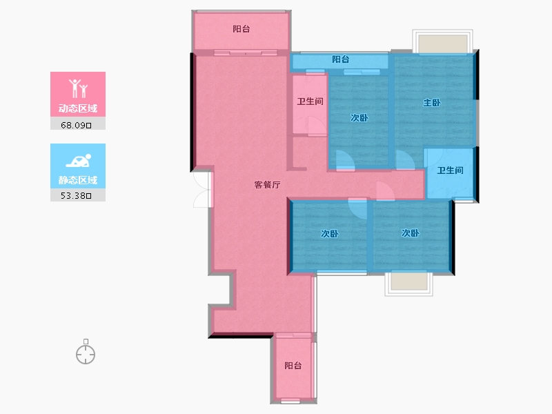 广西壮族自治区-百色市-富泰华庭-92.86-户型库-动静分区