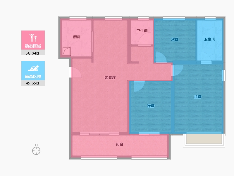 山东省-济南市-远洋湖印都会-93.00-户型库-动静分区