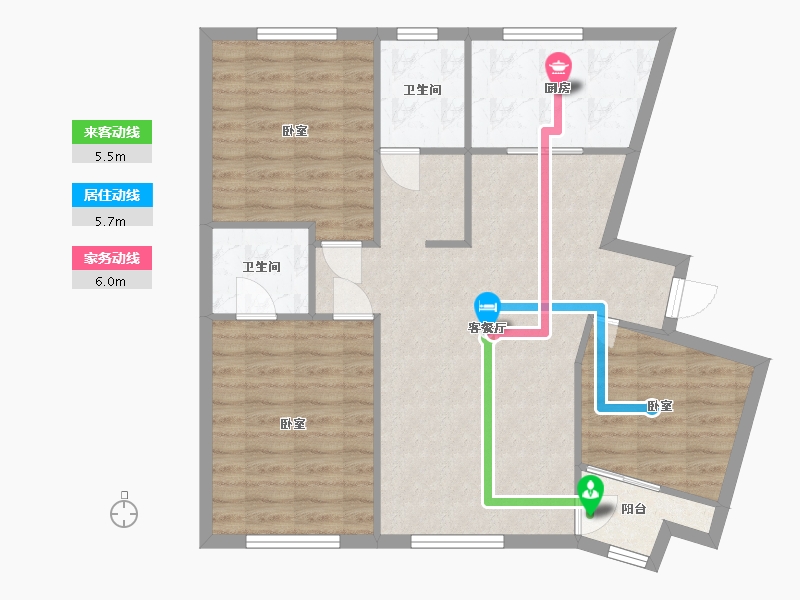 江苏省-南京市-北外滩水城-三街区-120.00-户型库-动静线