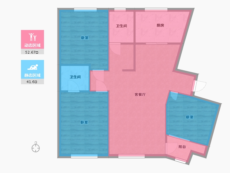 江苏省-南京市-北外滩水城-三街区-120.00-户型库-动静分区