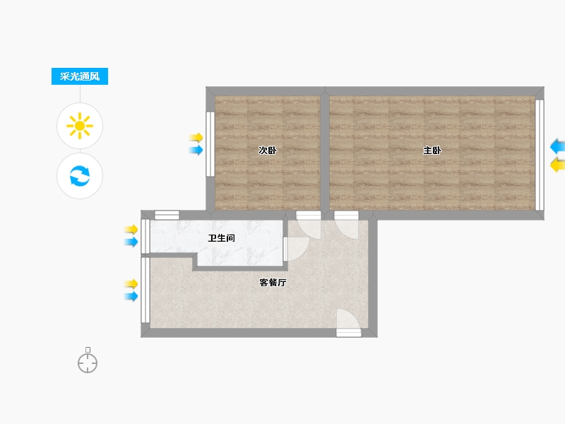 河北省-承德市-承钢果山小区-44.00-户型库-采光通风