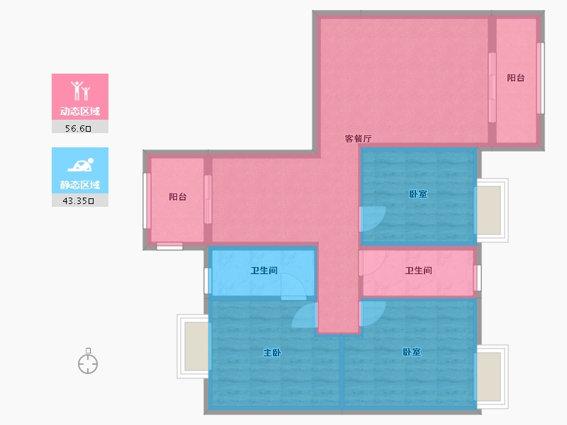 河南省-郑州市-阳光新城-100.80-户型库-动静分区