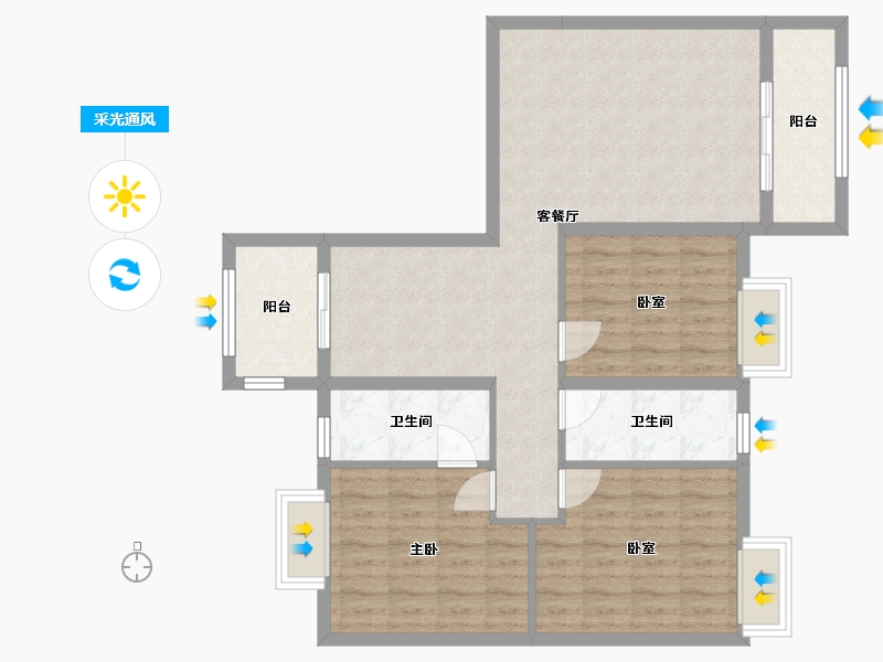 河南省-郑州市-阳光新城-100.80-户型库-采光通风