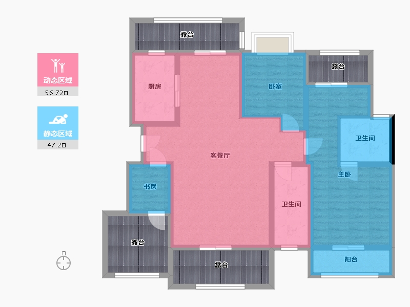 湖南省-岳阳市-富兴御城-99.40-户型库-动静分区