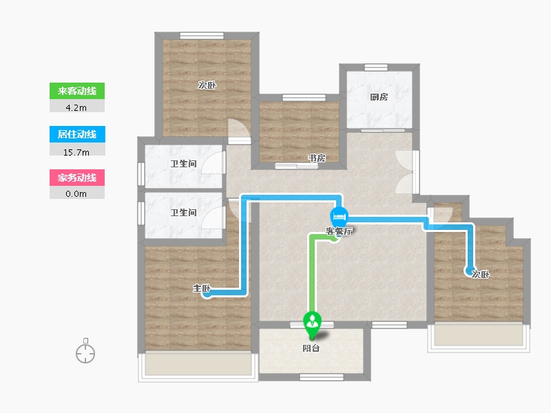 河南省-许昌市-观湖珑府-111.78-户型库-动静线