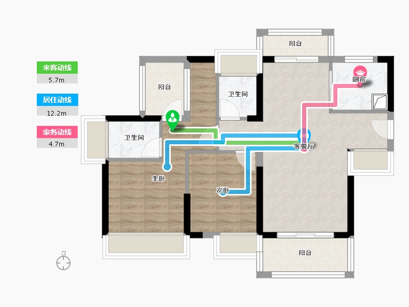 广东省-惠州市-牧云左岸-76.00-户型库-动静线