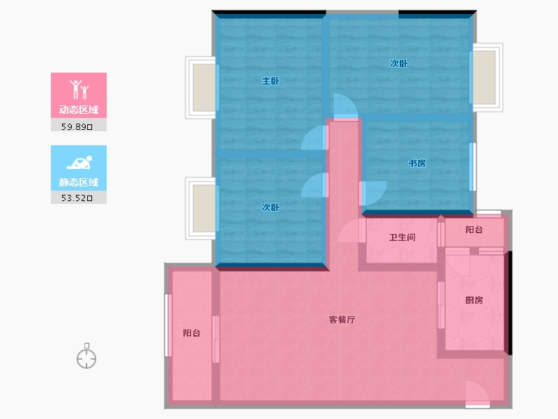 重庆-重庆市-美丽新城-100.00-户型库-动静分区