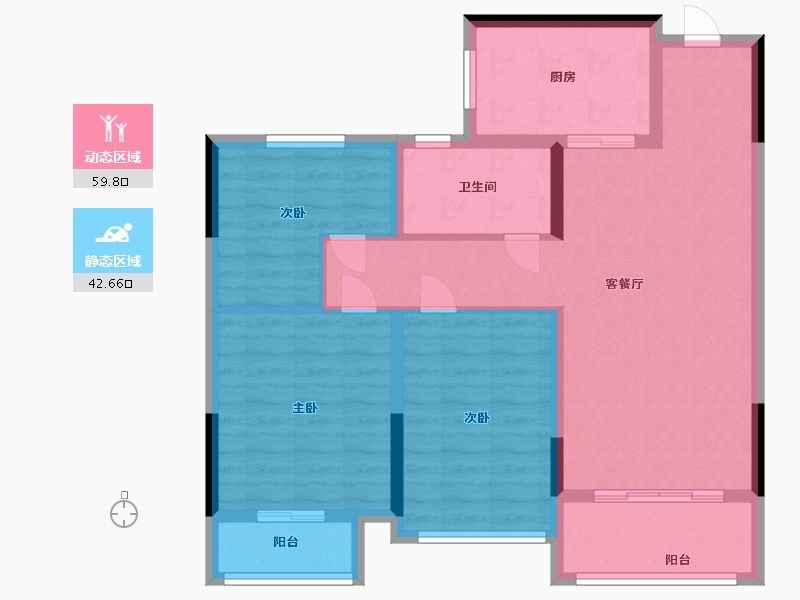 山东省-济宁市-清华苑-91.68-户型库-动静分区