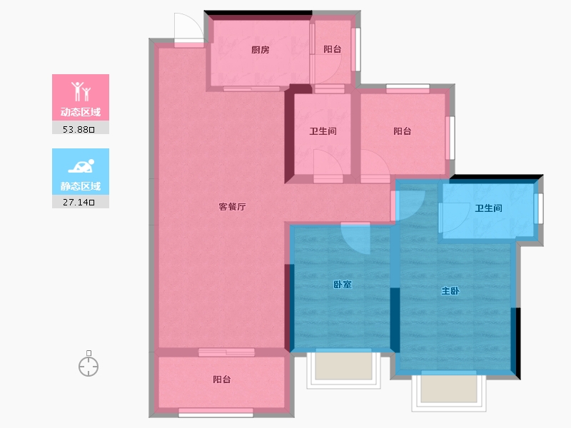 广东省-惠州市-逸基乐天阁-71.20-户型库-动静分区