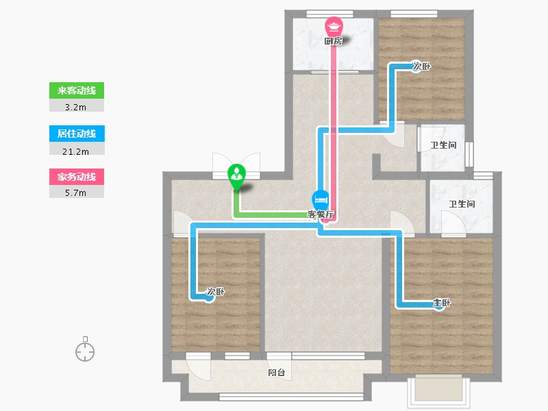 辽宁省-丹东市-丹宸府-98.49-户型库-动静线