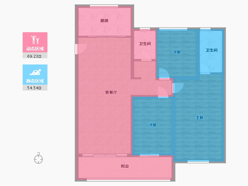 陕西省-渭南市-国韵兰亭-112.24-户型库-动静分区