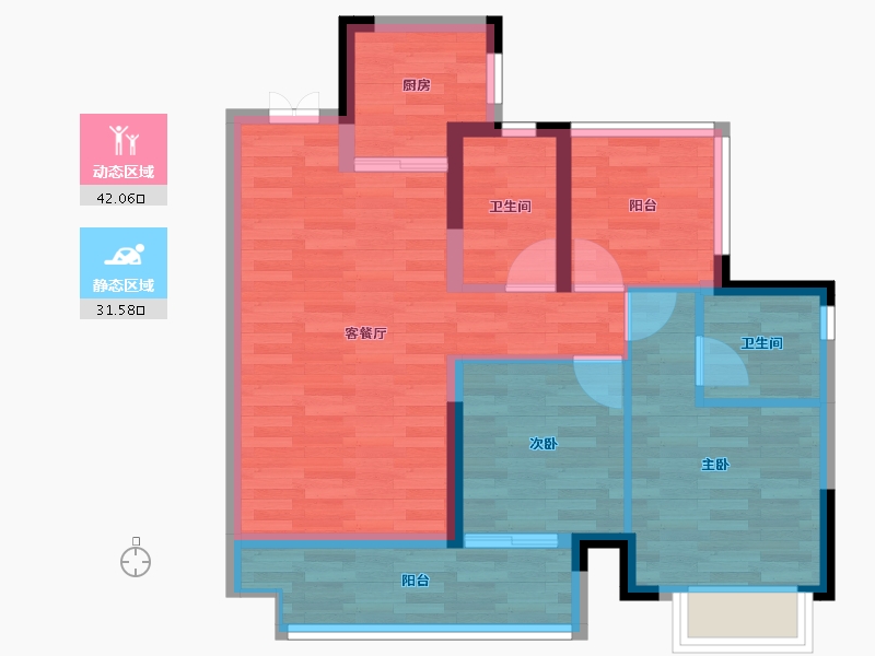 广东省-肇庆市-东原印江山-63.38-户型库-动静分区