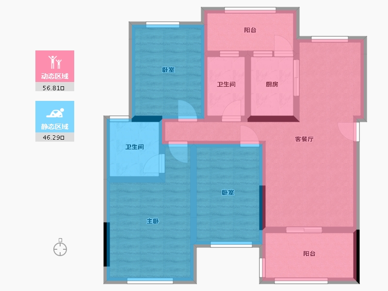 四川省-南充市-富春山居-88.00-户型库-动静分区