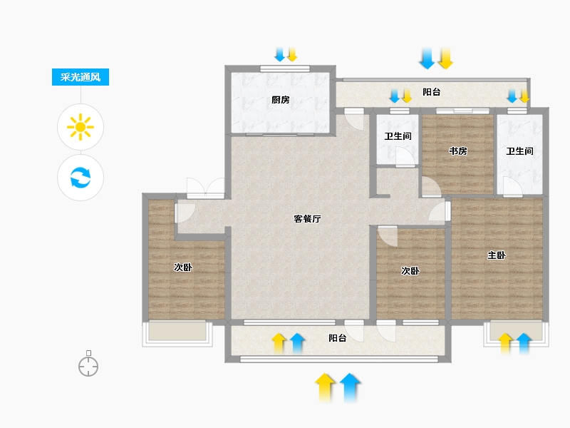 山东省-济宁市-博观江悦-142.00-户型库-采光通风