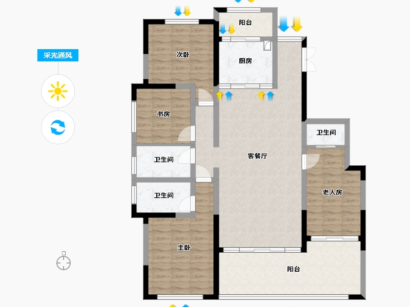 浙江省-杭州市-逸城-150.00-户型库-采光通风