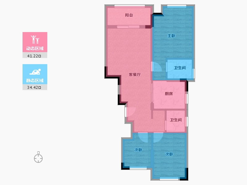 浙江省-绍兴市-隐山府-74.00-户型库-动静分区