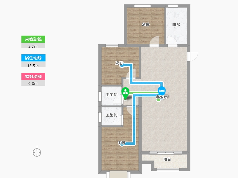 山西省-临汾市-唐霸一号-91.00-户型库-动静线