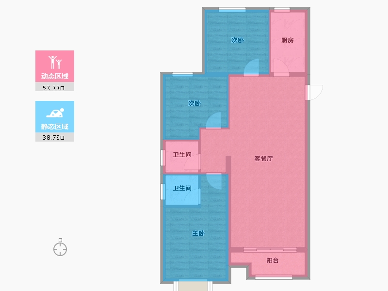 山西省-临汾市-唐霸一号-91.00-户型库-动静分区