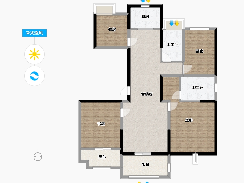 江苏省-盐城市-紫云城-127.00-户型库-采光通风