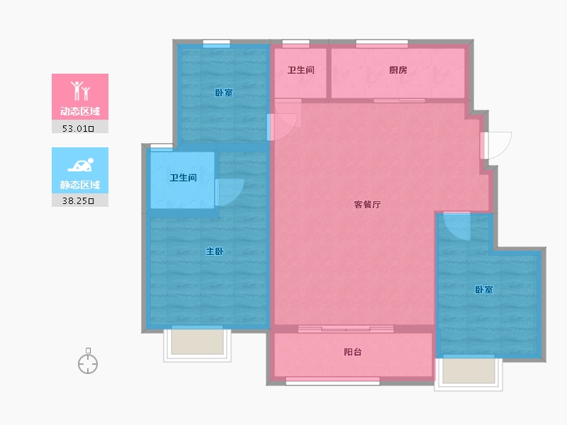 河北省-邯郸市-幸福拾光-93.00-户型库-动静分区