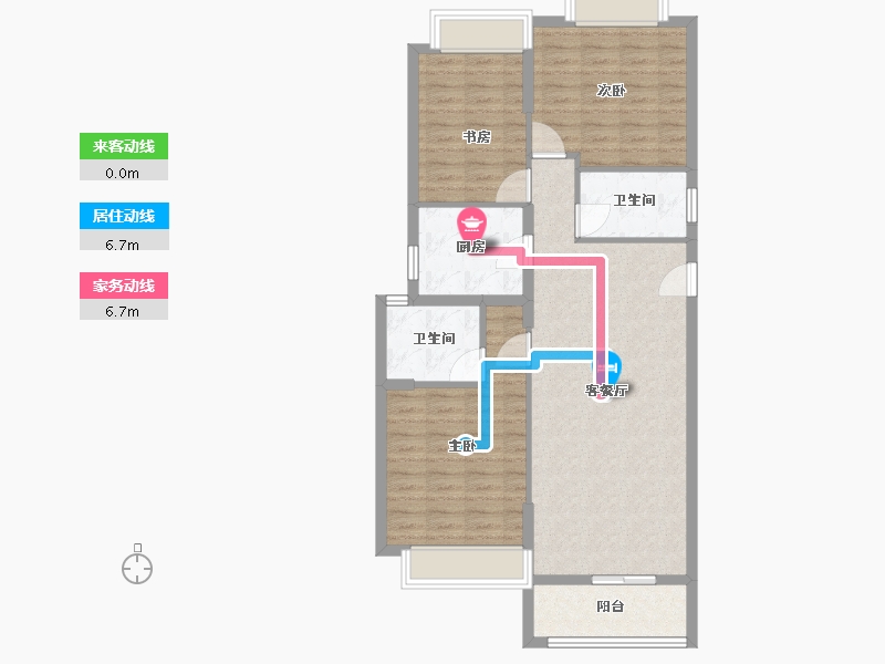 湖北省-黄石市-新西南国际花园-94.95-户型库-动静线