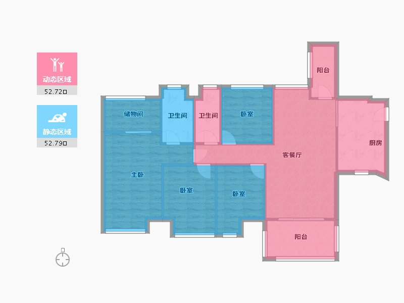 广东省-中山市-佳境康城-95.20-户型库-动静分区