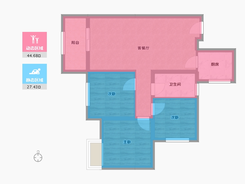 四川省-乐山市-铜雀台御府-86.40-户型库-动静分区