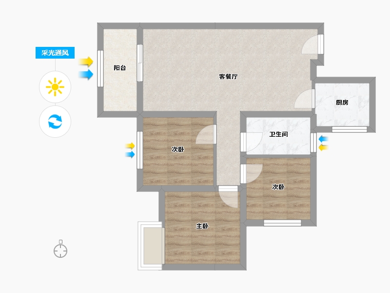 四川省-乐山市-铜雀台御府-86.40-户型库-采光通风