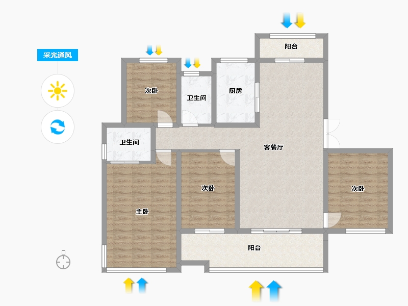 四川省-自贡市-华商墨香郡-101.26-户型库-采光通风