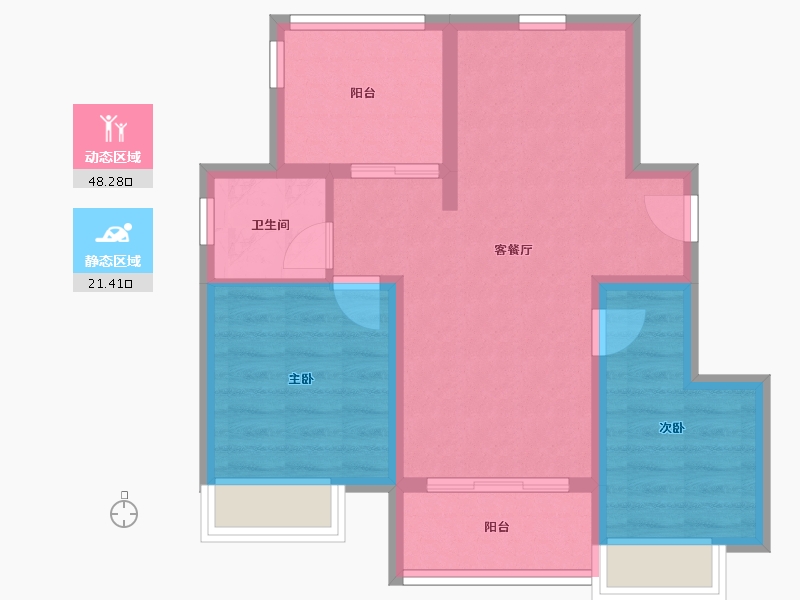 安徽省-合肥市-上坤云栖麓-70.00-户型库-动静分区