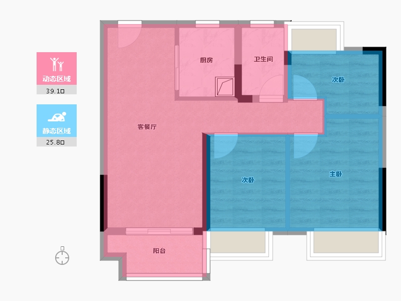 江苏省-苏州市-棠颂云著-69.60-户型库-动静分区