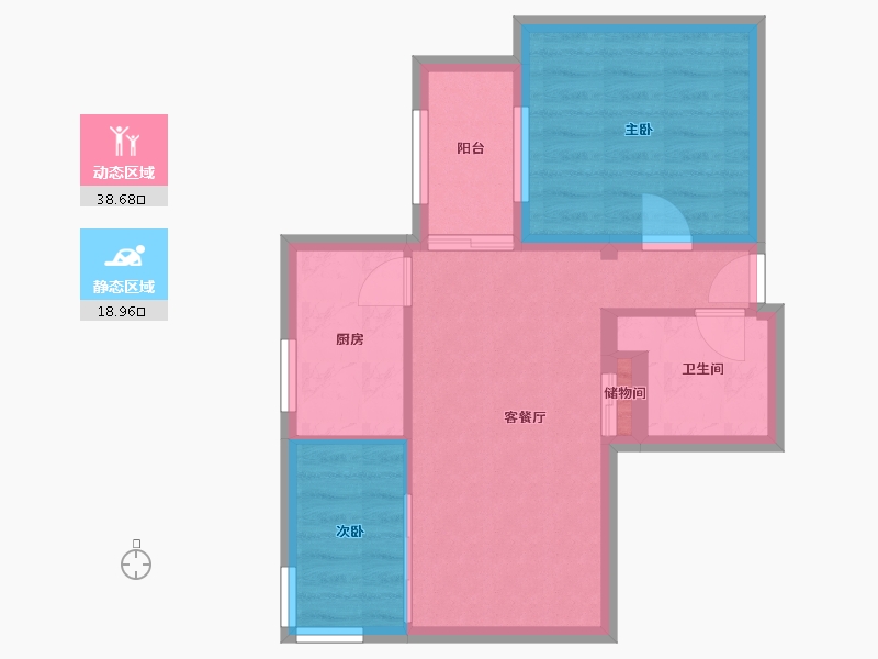 北京-北京市-青塔春园-51.02-户型库-动静分区