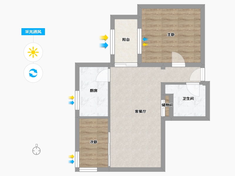 北京-北京市-青塔春园-51.02-户型库-采光通风