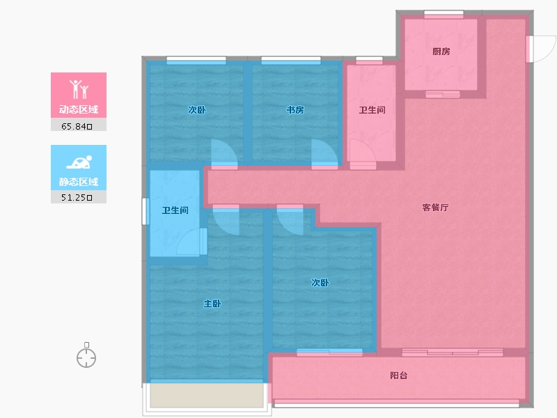 浙江省-杭州市-望金沙-111.20-户型库-动静分区