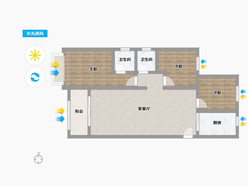 山西省-临汾市-唐霸壹号-97.00-户型库-采光通风