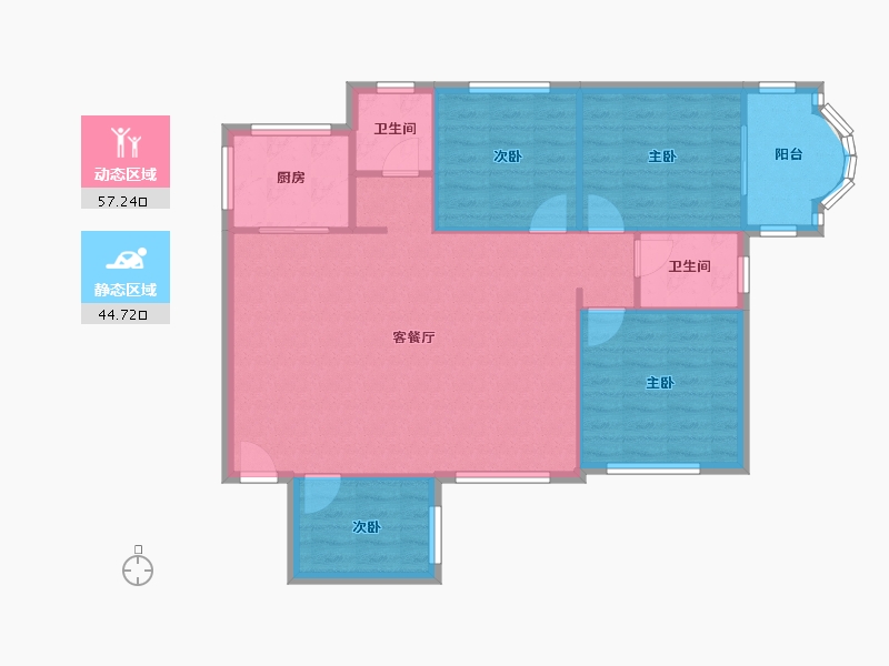 云南省-昆明市-金安小区-78.40-户型库-动静分区