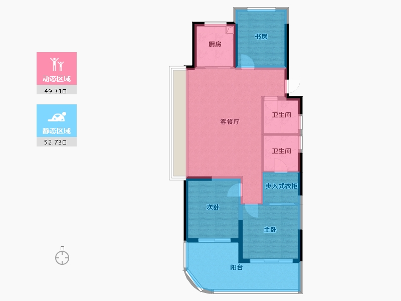 浙江省-温州市-众安大家未来社区-105.00-户型库-动静分区