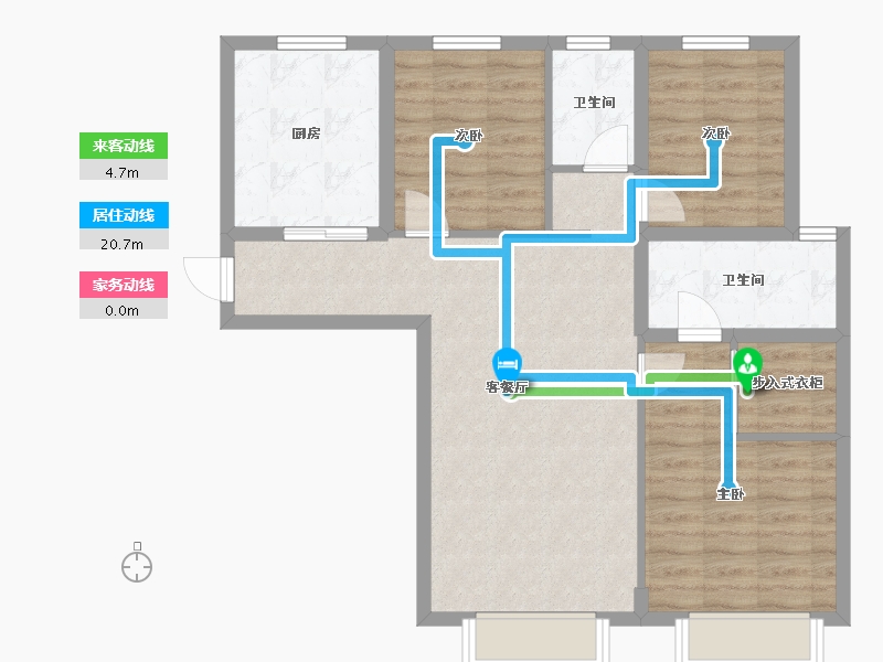 新疆维吾尔自治区-乌鲁木齐市-万科中央公园-96.78-户型库-动静线