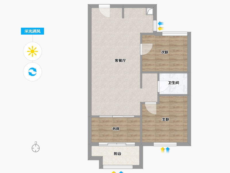 福建省-福州市-融侨高岐06地块-58.37-户型库-采光通风