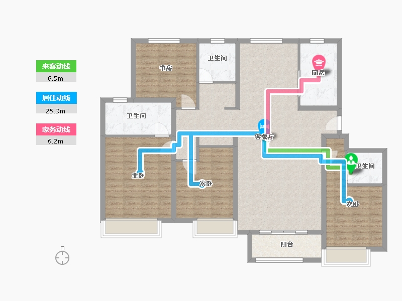 山东省-济宁市-沂水君庭-135.00-户型库-动静线