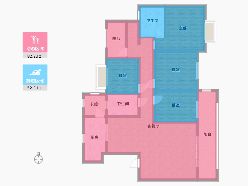 贵州省-毕节市-阳光海岸-118.00-户型库-动静分区