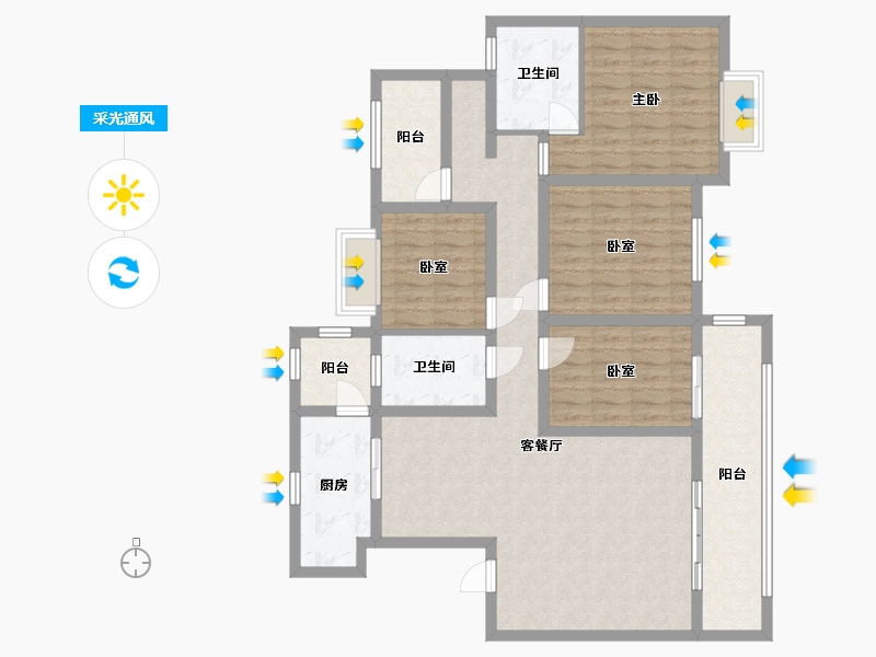 贵州省-毕节市-阳光海岸-118.00-户型库-采光通风