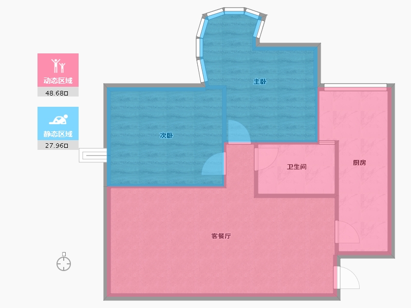 四川省-成都市-博雅新城-E区-69.82-户型库-动静分区