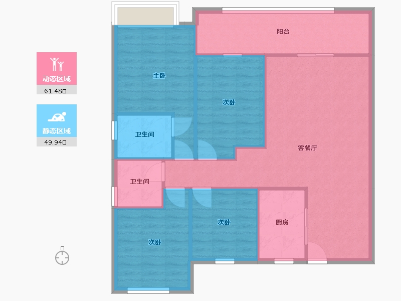 陕西省-西安市-樾府-104.00-户型库-动静分区