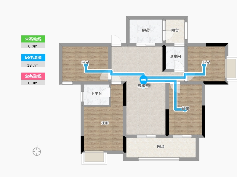 贵州省-黔南布依族苗族自治州-朝顺城市花园-107.56-户型库-动静线