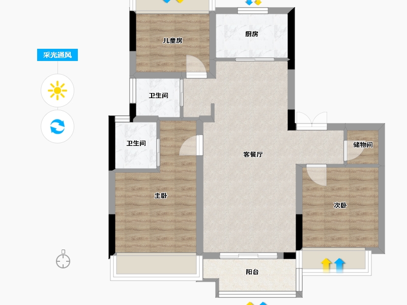 贵州省-黔西南布依族苗族自治州-墨香名苑-100.00-户型库-采光通风