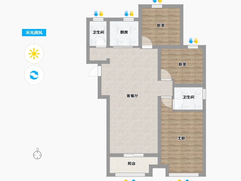 山东省-枣庄市-供销兰园-98.40-户型库-采光通风