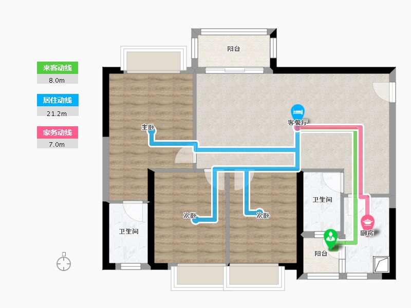 广东省-广州市-冼村复建房三期-89.45-户型库-动静线